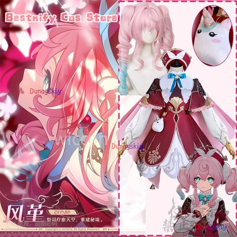

CosplayAnime Game Honkai Star Rail Cosplay Hyacine Costume Kawaii Dress Lolita Hat Props Pink Green Wigs For Girls Woman Cosplay