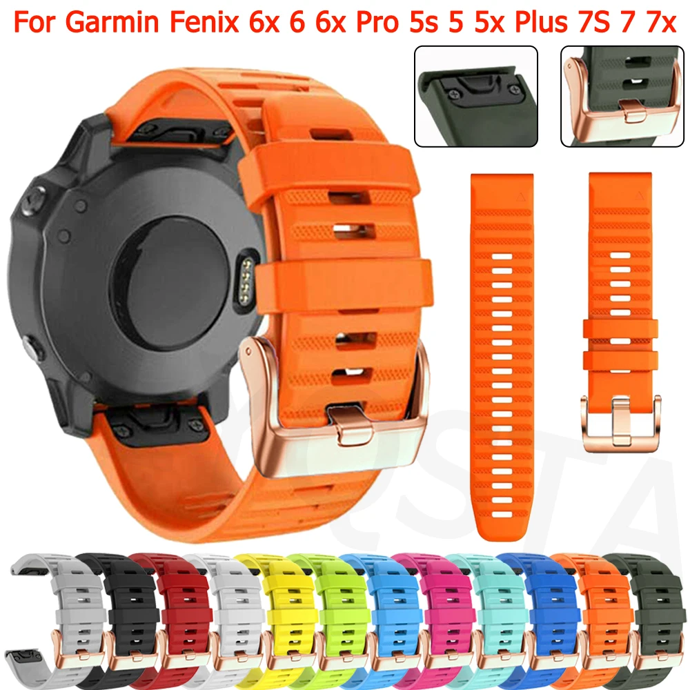 

20 22 26 мм силиконовый ремешок для часов Garmin Fenix 7 7x 6 6x Pro 5 5x Plus быстросъемный ремешок для часов Fenix 7s 6s 5s Correa