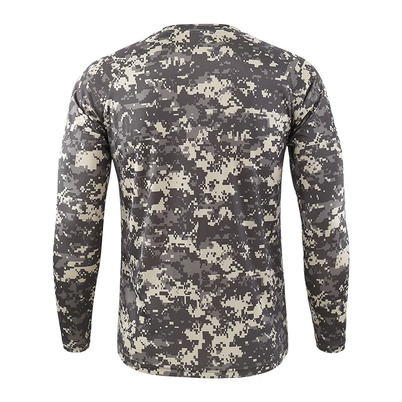 Imagem -02 - Camuflagem Secagem Rápida Caminhadas T-shirt Homens Primavera Outono Esporte Respirável Manga Longa Tops Tactical Combat Caça Camping t Shirt