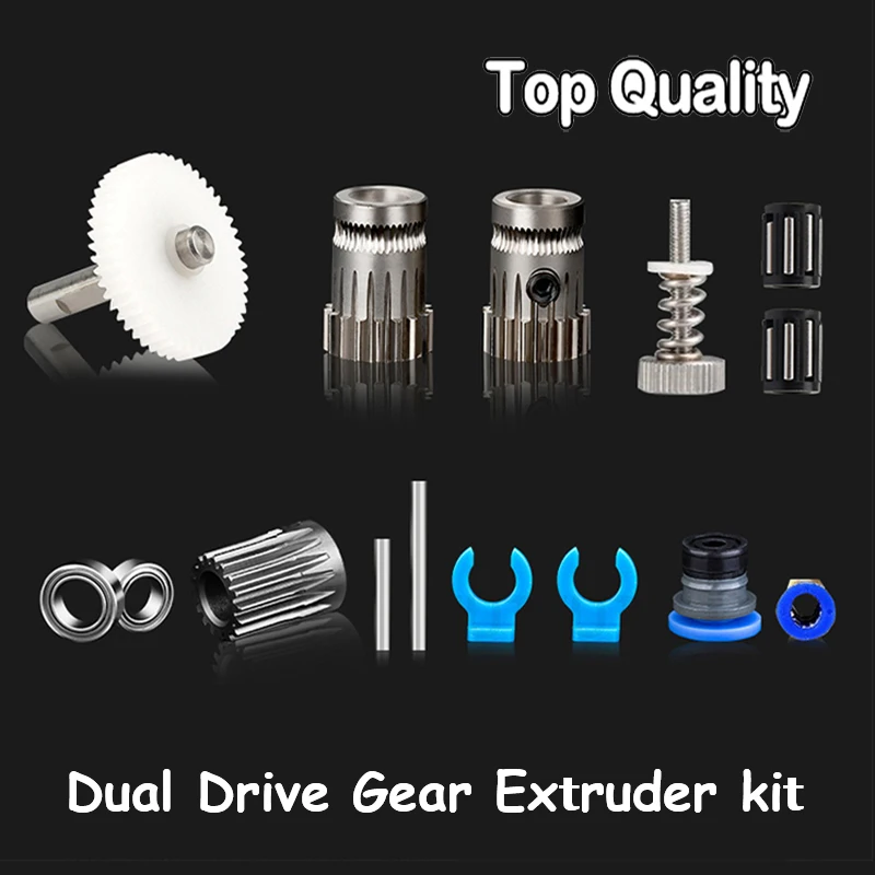 For BMG Extruder kit Dual Drive Gear Hardened Steel Upgrade Feed Gear Extruder Kit For BMG For Prusa DIY Bowden Direct Extruder