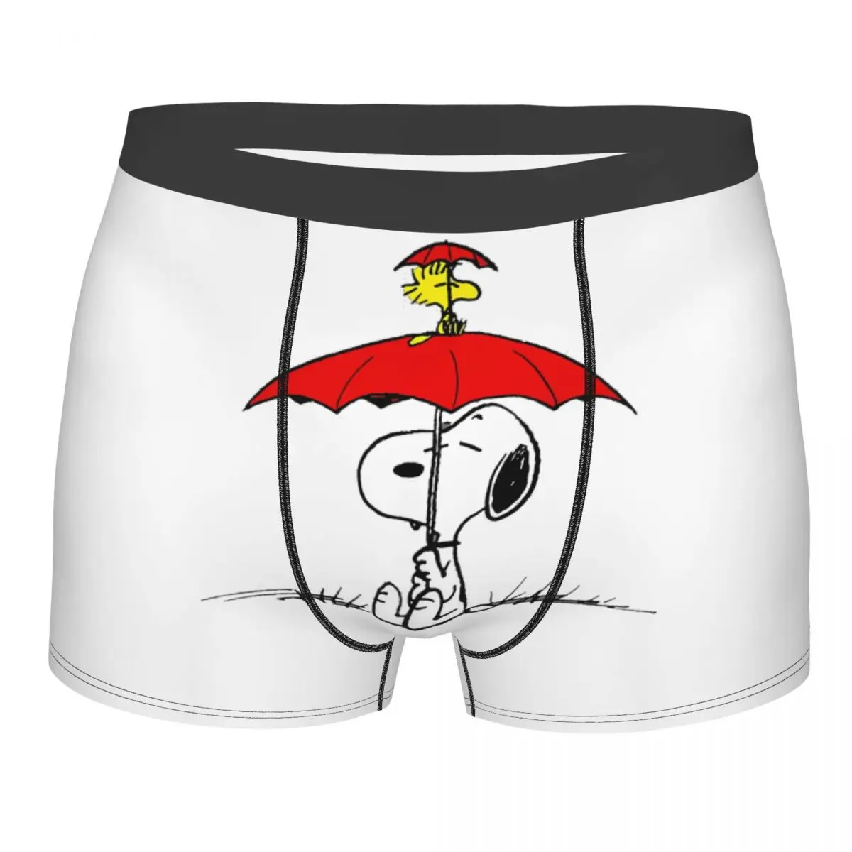 

Мужские трусы-боксеры с мультяшным принтом Снупи и Вудстока, мягкие шорты-трусы для мужчин