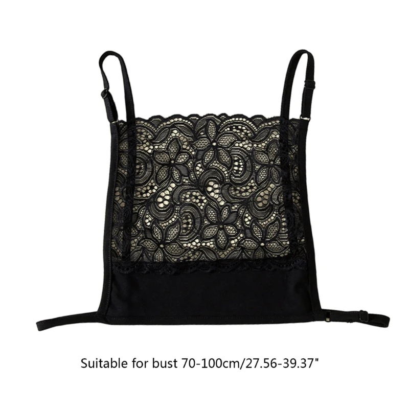 Pizzo invisibile finta canotta reggiseno avvolto sul petto sovrapposizione pannello modestia gilet donna scollatura copertura