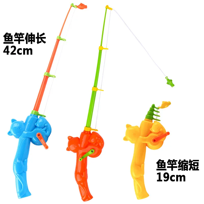 1 pz giochi di pesca bambini 42cm asta magnetica giocattolo asta retrattile in plastica per bambini