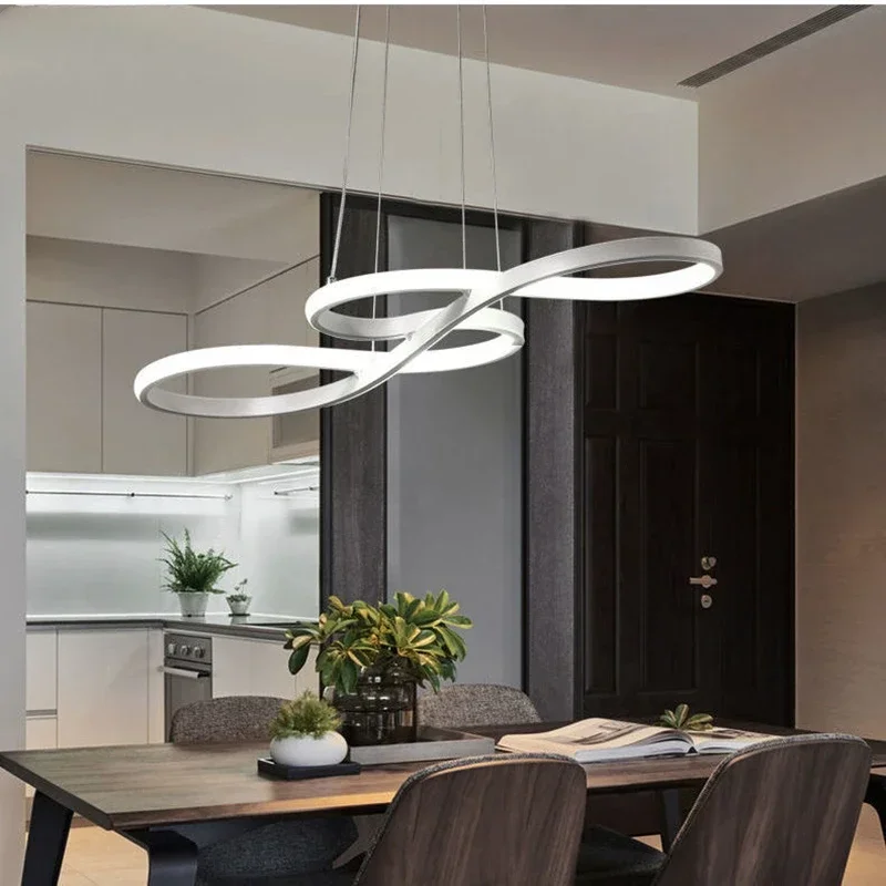 

Modern Simple Minimalist White Led Chandelier Ceiling Chandelier Nordic Living Room Bedroom Study Lighting Hotel Decorative Lamp