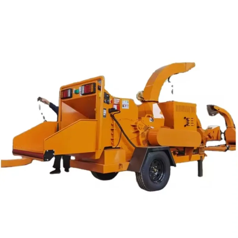 Wood Chipper Diesel Wood Branch Hammer Mill Crusher Wood Grapple Grinder Hammer Mill Crusher Mobile Crusher