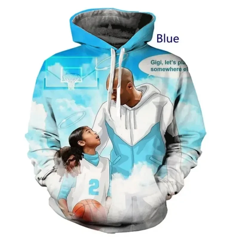 Kobe Bryant And Gigi Men Hoodies Sport Hoodie Oversized 3D Printed Sweatshirts Hoodie Cosplay Men's Clothing Basketball S-6XL