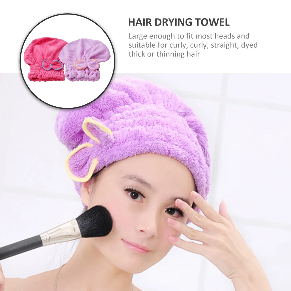 

2Pcs Hair Drying Towels Fast Dry Bath Caps Soft Absorbent Head Wraps for Women Shower Spa Face Mask Application Beach Outdoor