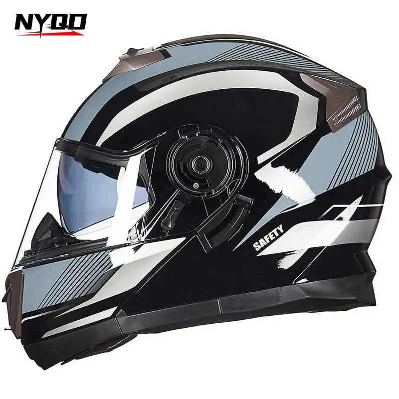 GXT160 uomo Flip Up Moto Casco pedali Moto Moduler Dual Lens Motocross caschi integrali Casco Moto Casque