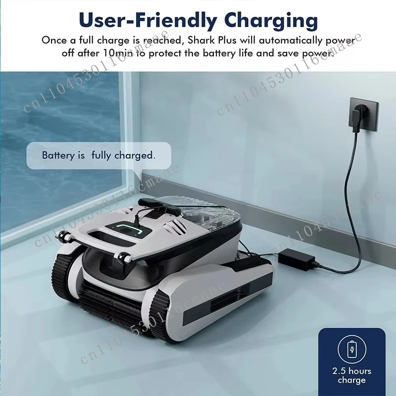 Wireless robotic pool cleaner, super suction, wall climbing pool vacuum cleaner, equipped with intelligent route planning
