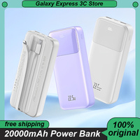 20000mAh Portable Power Bank 22.5W Super Fast Charge Built-in Dual Cables LED Digital Display Customized Mobile Phone Accessory