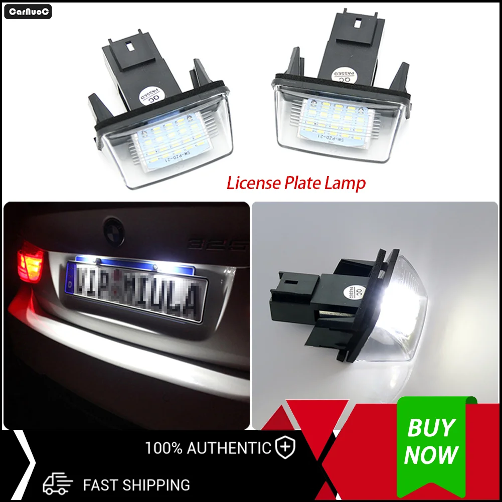 

For Citroen C2 Berlingo SAXO XSARA Peugeot Partner 2Pcs Ultra Bright LED License Plate Lights