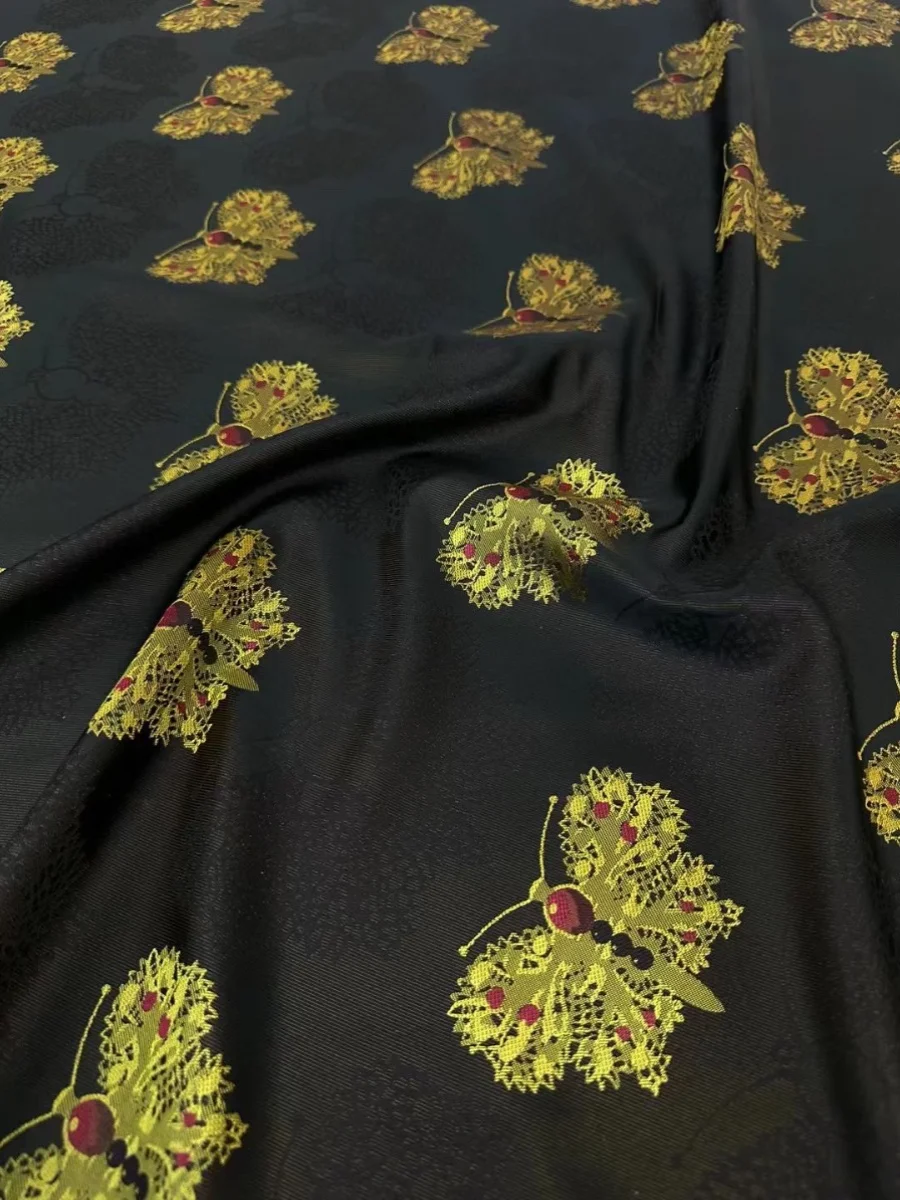 

Шелк Song Jin Bla Gold, ширина 40 см, шелковая ткань, китайская шелковая ткань для верхней одежды, материал для жилетов, ручная работа, DIY