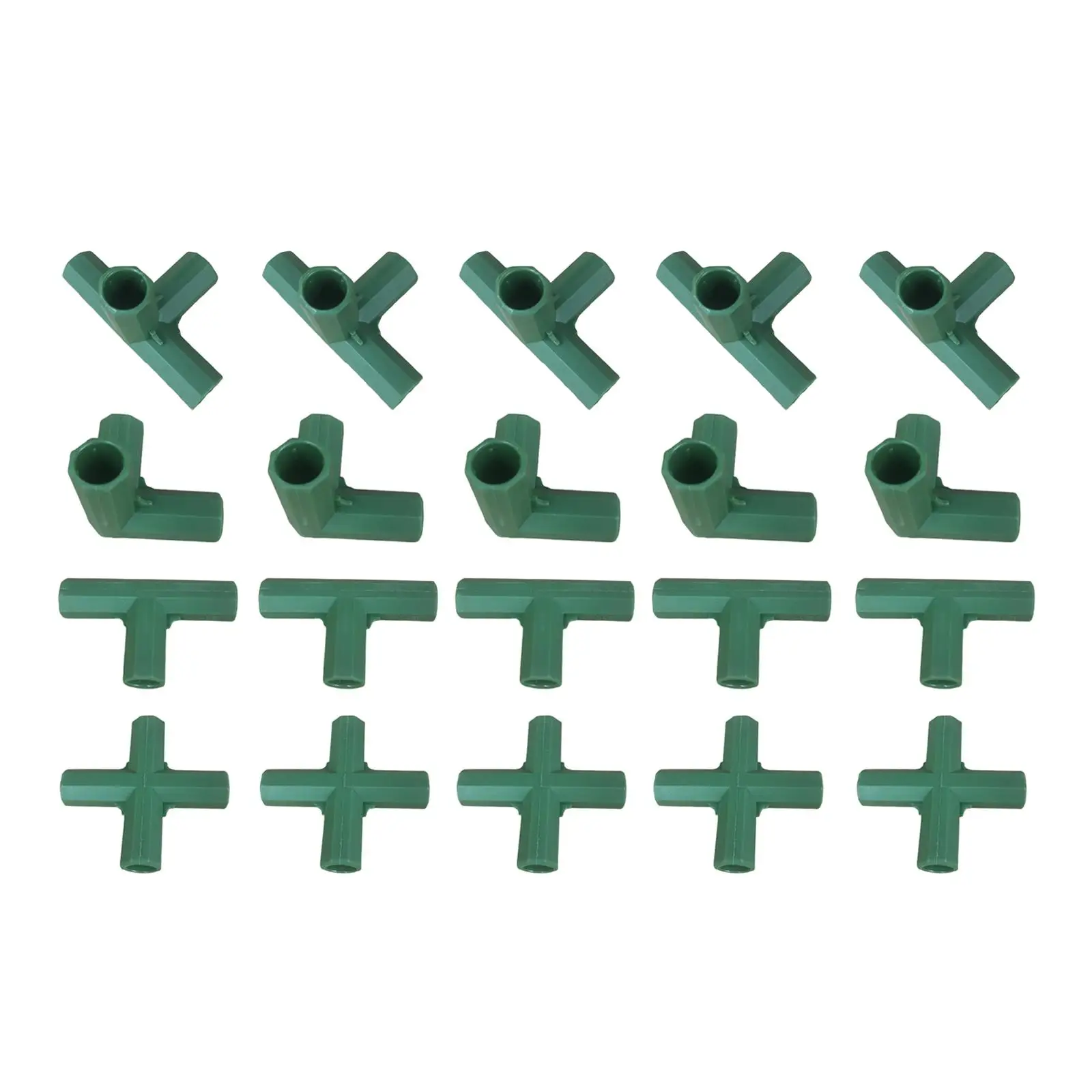 Set of 20 Durable Green 11mm Greenhouse Joints Building Fittings Frame Connectors for Flower Stands Greenhouse Bracket Joints