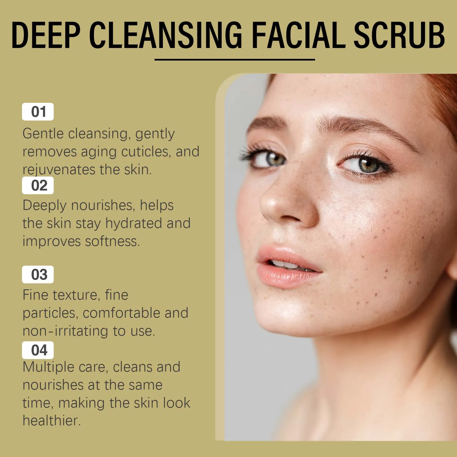 Deep Cleansing Facial Scrub Exfoliating Facial Cleansing & Pore Refining Removal Dead Skin Oil Control Smooth Hydrated Skin