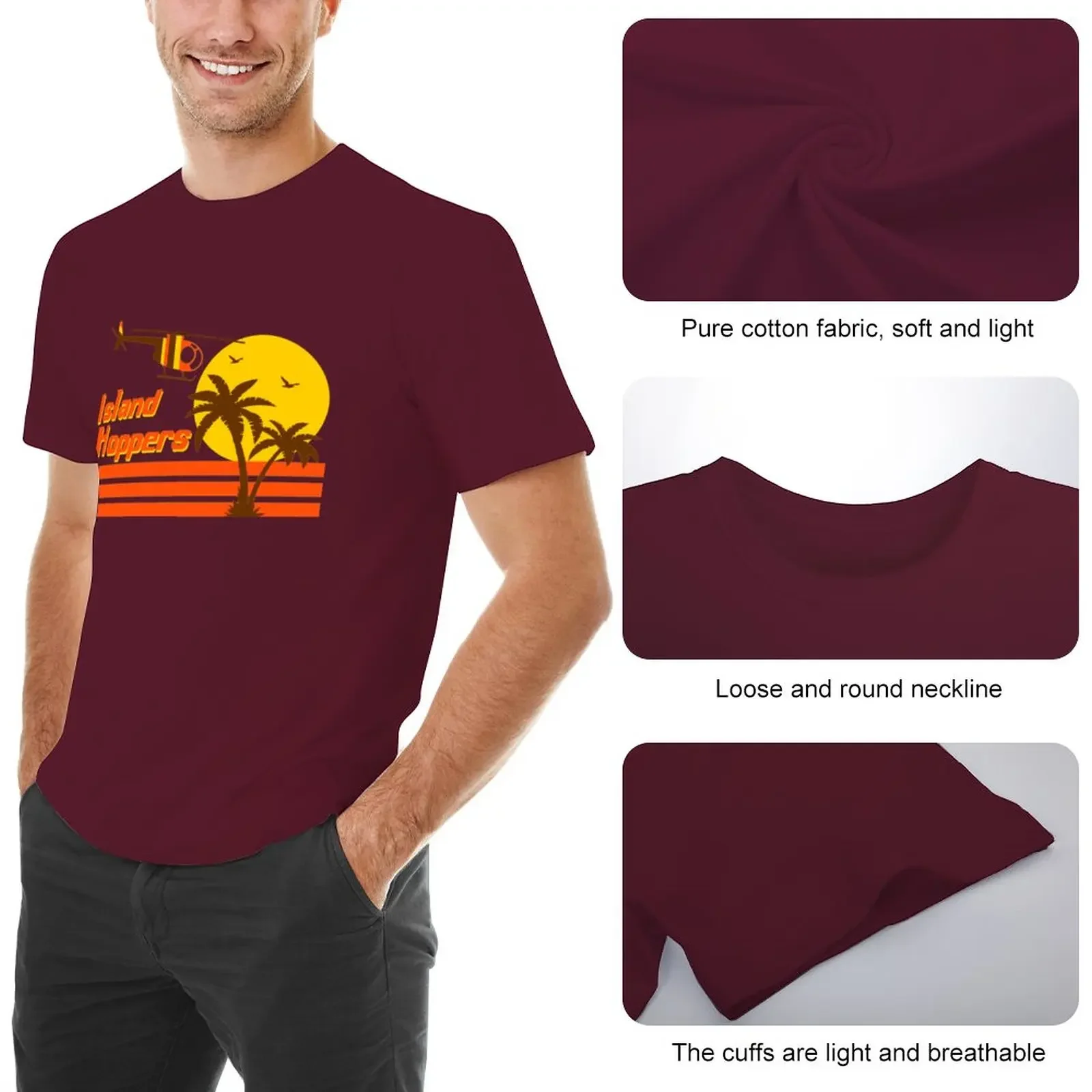 Island Hoppers T-Shirt quick-drying plain sweat clothing for men