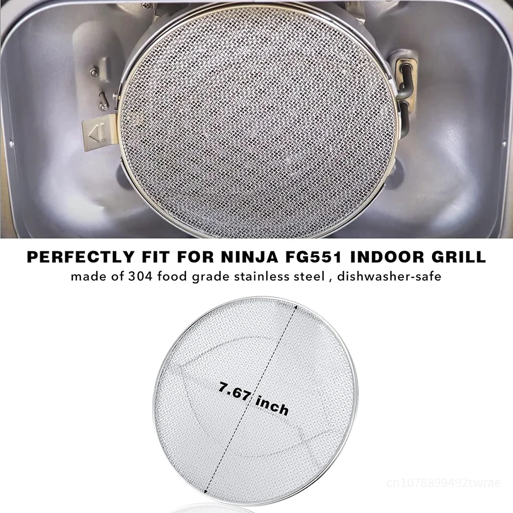 Stainless Steel Splatter Shield for FG551 Foodi Accessories for Reusable Foodi Smart XL 6-in-1 Indoor Grill AirFryer Accessories