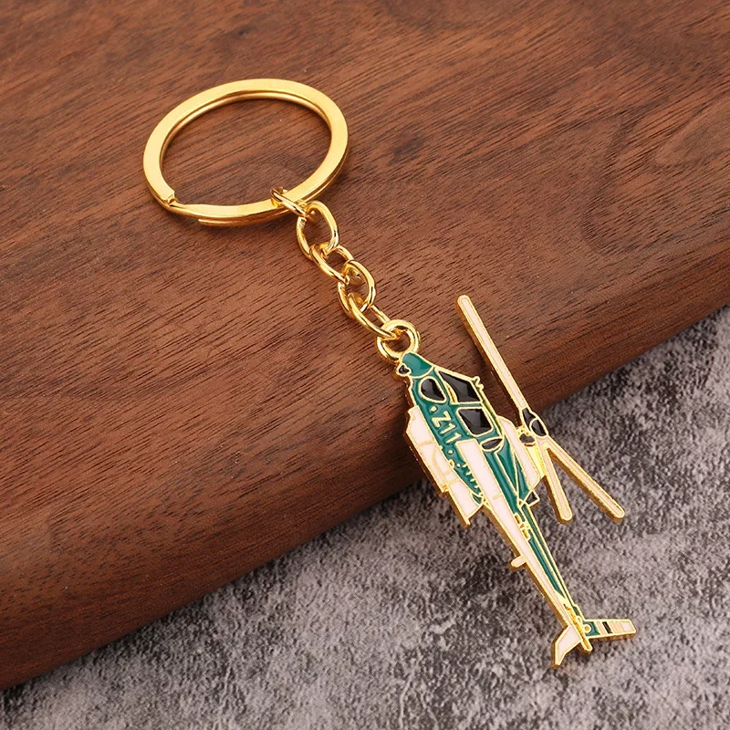 Helicopter key chain metal Keychain Car Key Chain aircraft modeling Key Ring Birthday Gift For Man Women