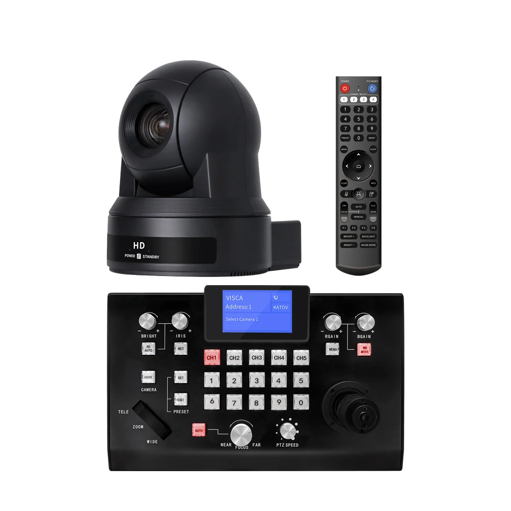 20x Zoom Full 1080P PTZ 3G-SDI Video Conference Kit IP Camera With 3D Joystick Keyboard Controller