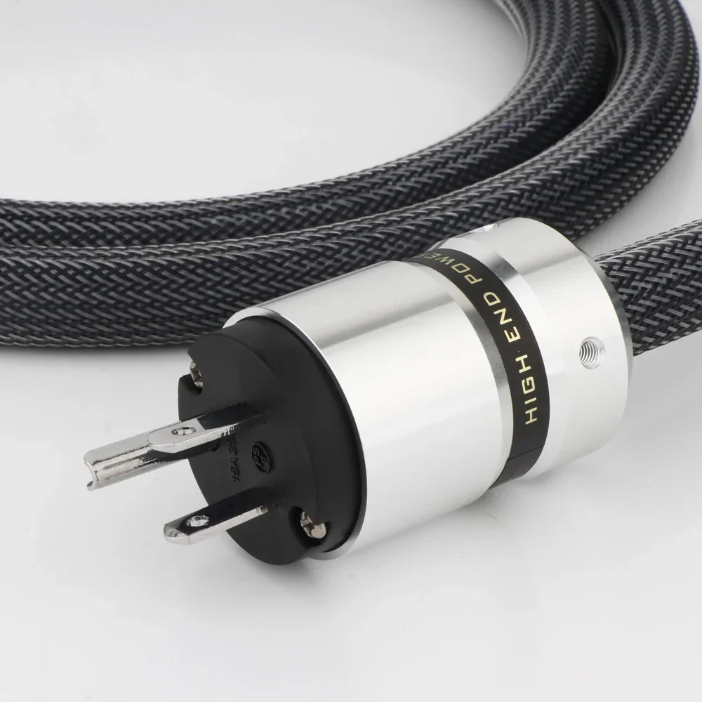 HI-End HIFI C19 Power Cable Silver Plated Power Cord US Pure Copper Power Plug  20A C19 IEC Female