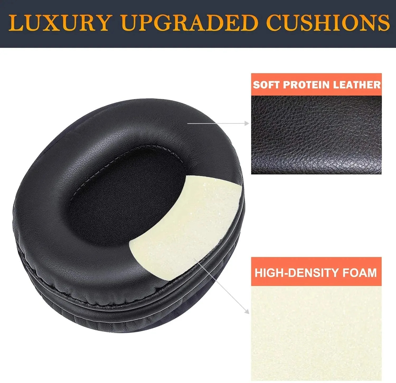 Replacement Earpads for Audio-Technica ATH M50X M40X M30X M20X Monitor Headphones with Protein Leather & Memory Foam Ear Cushion