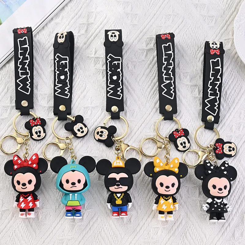 

Cartoon anime Mickey Mouse Keychain High-quality Cute Keychain Creative PVC Minnie Mouse Pendant Gift Travel Backpack Accessory