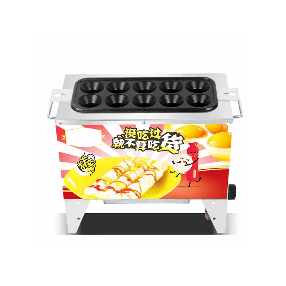 Wholesale Price Snacks Equipment Commercial Korean Egg Sausage Machine 10 Roll Egg Sausage Maker