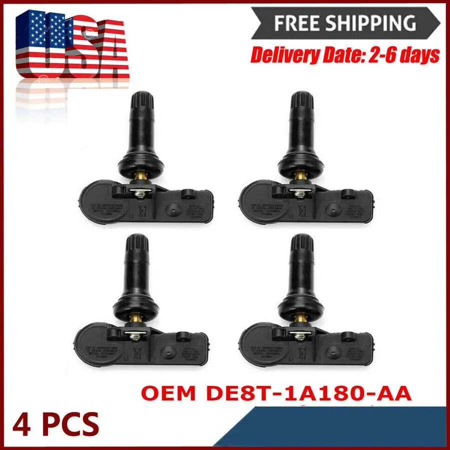 4X Genuine For Ford Motorcraft Tire Pressure Sensor OEM DE8T-1A180-AA TPMS