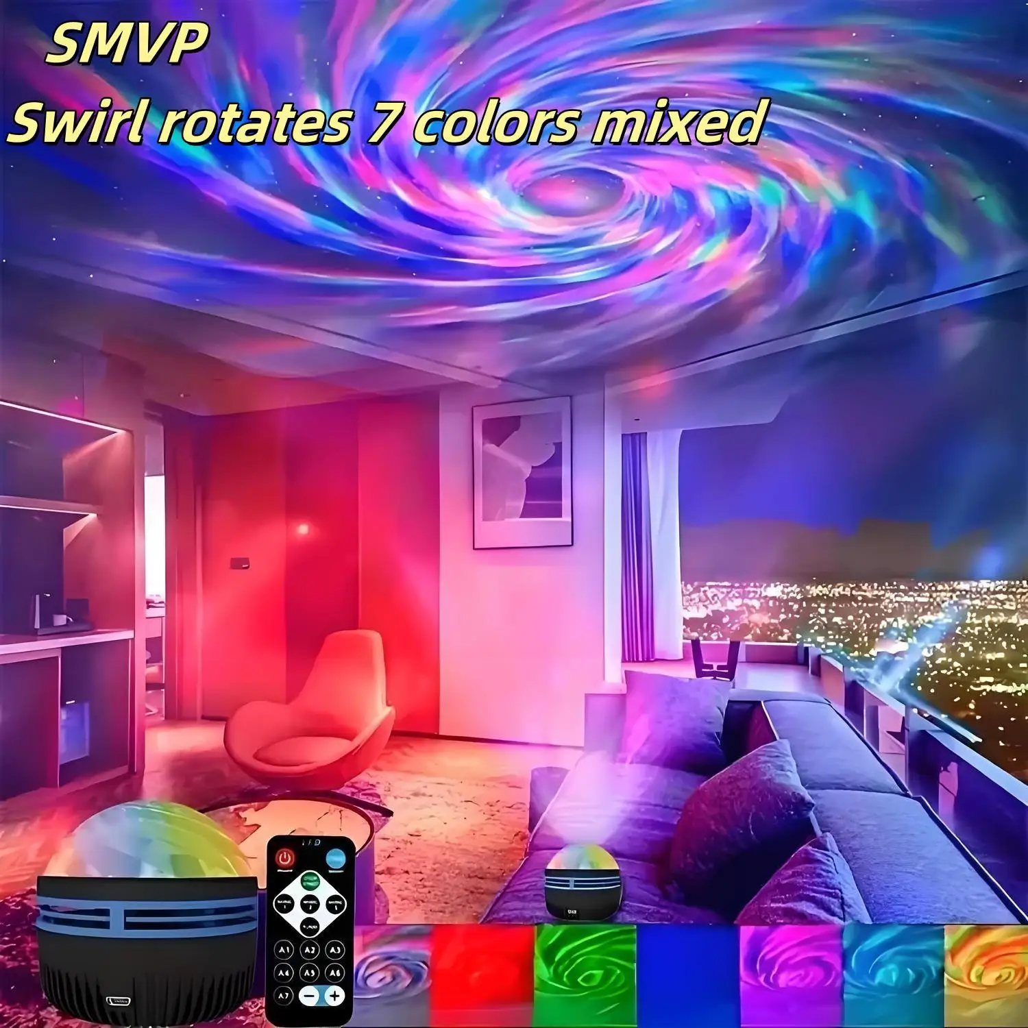 SMVP LED Aurora Projector Light Chroma Galaxy Sky Projector Bedroom Night Light Kids Room Decoration Christmas Party Decoration