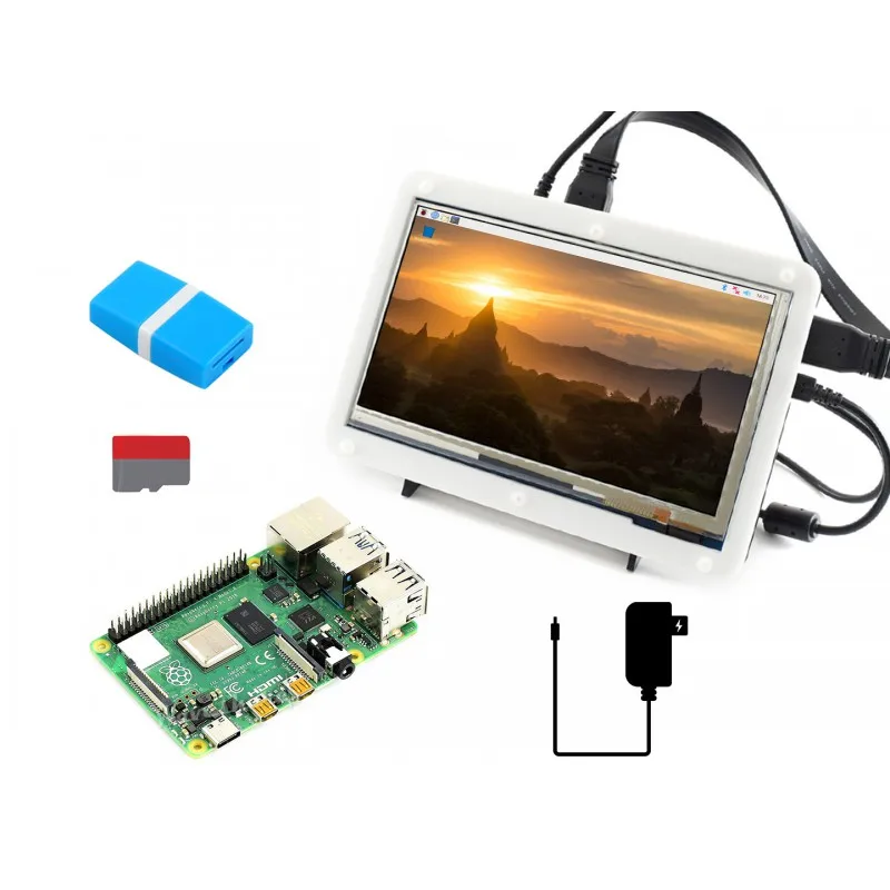 Raspberry Pi 4 Model B Display Kit 7inch Capacitive Touch LCD Screen 800x480 IPS Monitor With Case For DIY Tablet PC view 2
