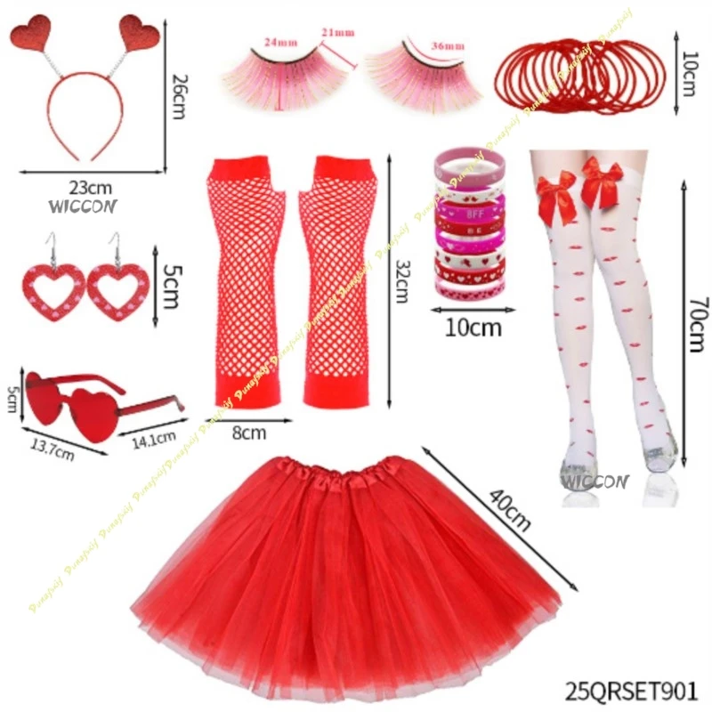 New Arrival 2026 Valentine Day Headwear Party Sequins Feathers Peach Heart Glasses Makeup Props Cosplay Costumes Christmas Suit view 2
