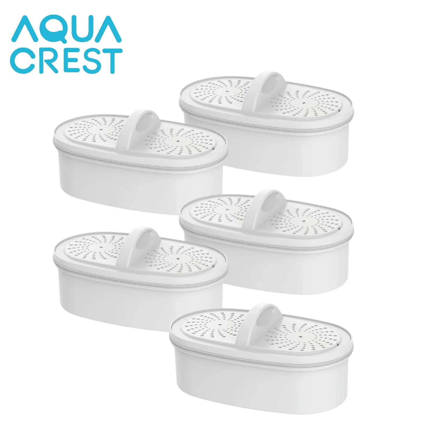 AQUA CREST PF-01A Water Filter Replacement for Waterdrop® Pitcher Filtration System, Fits Waterdrop® PF-01A, Reduces Lead, PFOA/PFOS, Chlorine, Last Up to 3 Months or 200 Gallons, 5 Pack