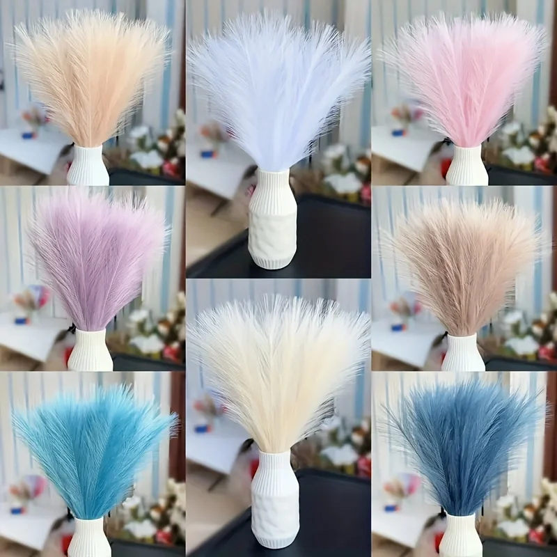 5pcs/lot Fluffy Artificial Flowers Pampas Grass Bouquet for Wedding Home Party Vase Boho Decor Fake Plant Reed Flowers