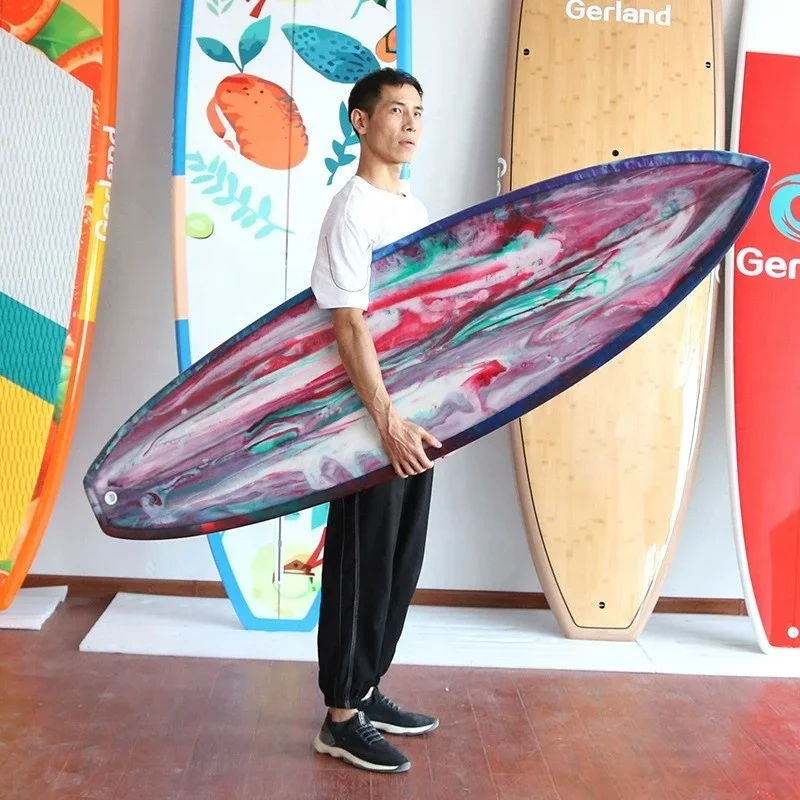 مصنع الجملة تصميم مخصص EPS رغوة ألياف الكربون الكاملة المضادة للصدمات لوح ركوب الأمواج القصير لاستخدام مياه المحيط