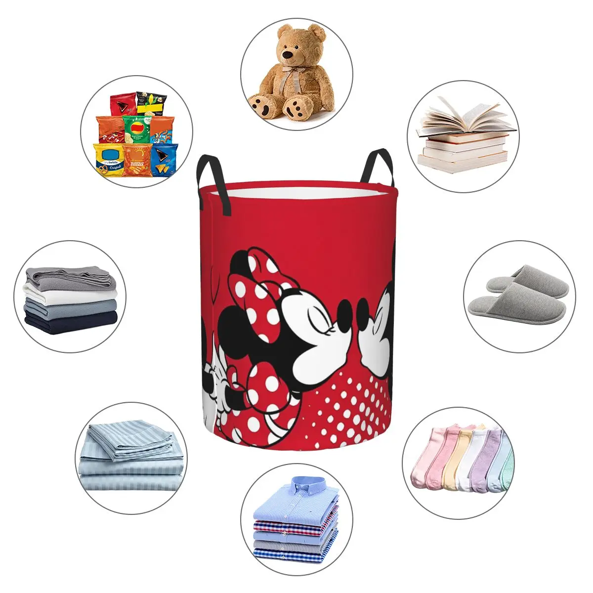 Disney Mickey Mouse Minnie Kids Toys Storage Basket for Playhouse Decor Gift Laundry Hamper Baskets