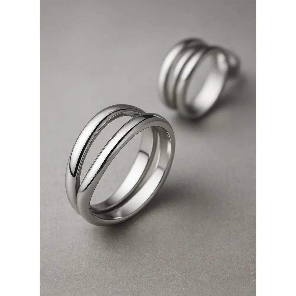 

Тройное переплетающееся кольцо из стерлингового серебра 925 пробы с высокой полировкой, обручальное кольцо «Бесконечность» для женщин, размеры 6-10