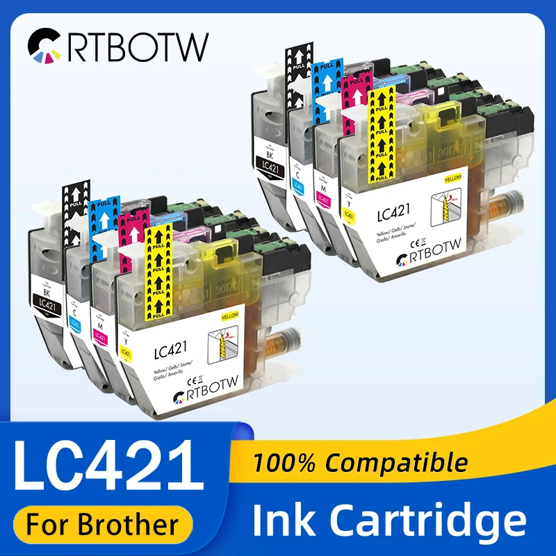 CRTBOTW LC421XL LC421 421XL Compatible Ink Cartridge For Brother DCP-J1050DW MFC-J1010DW DCP-J1140DW Printer