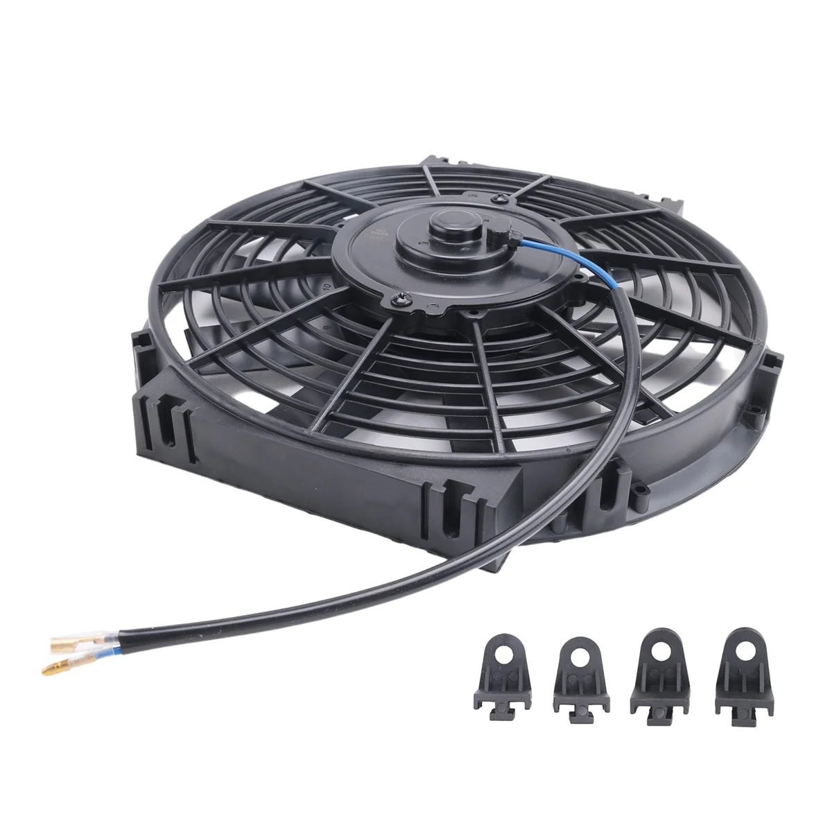 10 Inch 12V 80W 2100Rpm Universal Straight Black Blade Electric Cooling Radiator Tank Fan Mounting Kit