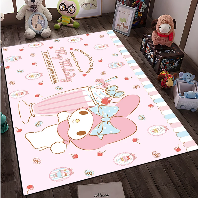 Japanese Anime My Melody Pattern Large Area 3D Carpet for Home Living Room Kids Bedroom Sofa Children\'s Doormat Floor Decor Rugs