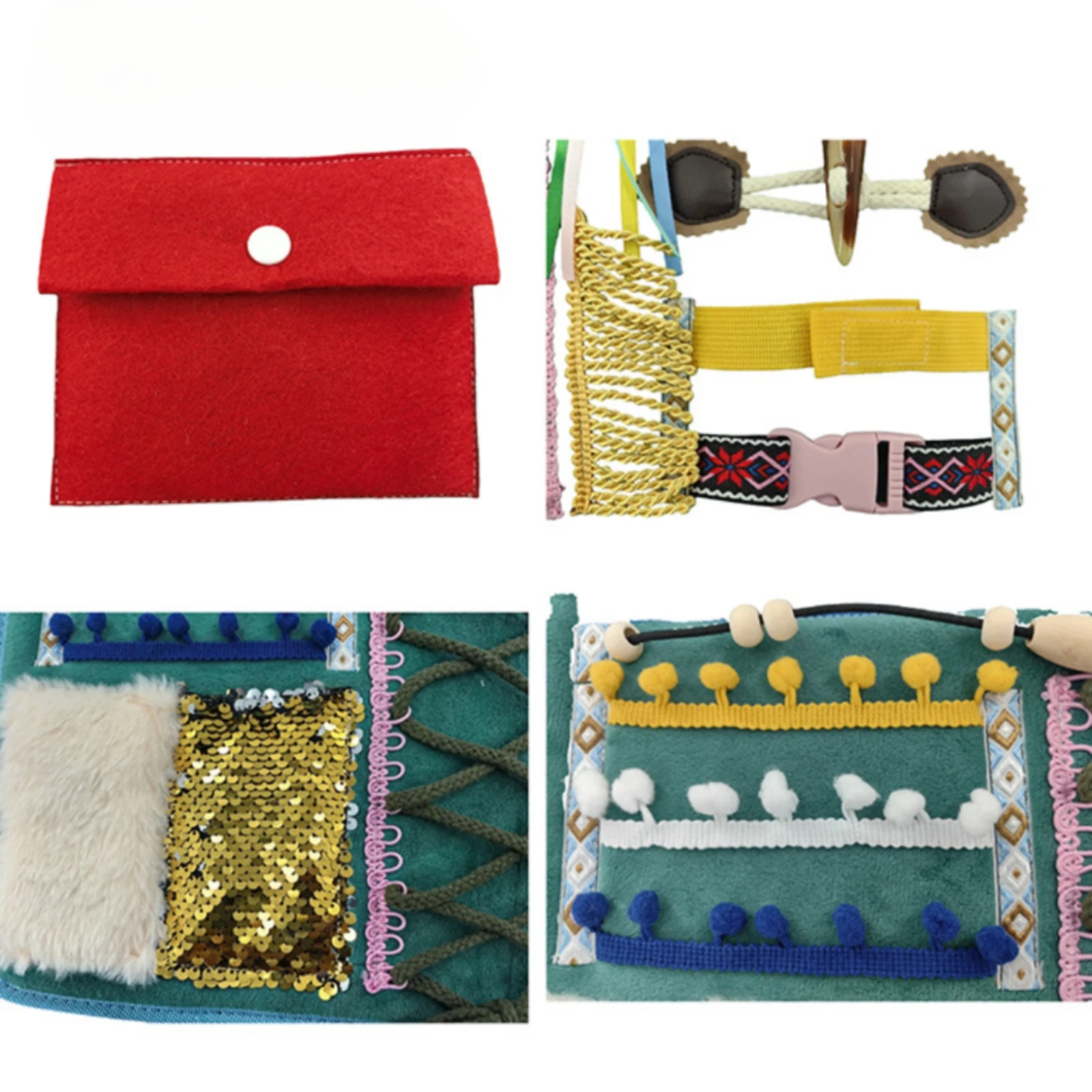 Sensory Activity Mat Hand-Eye Coordination Tactile Busy Mat with Fasteners Sensory Activity Board Soft Busy Board Smooth
