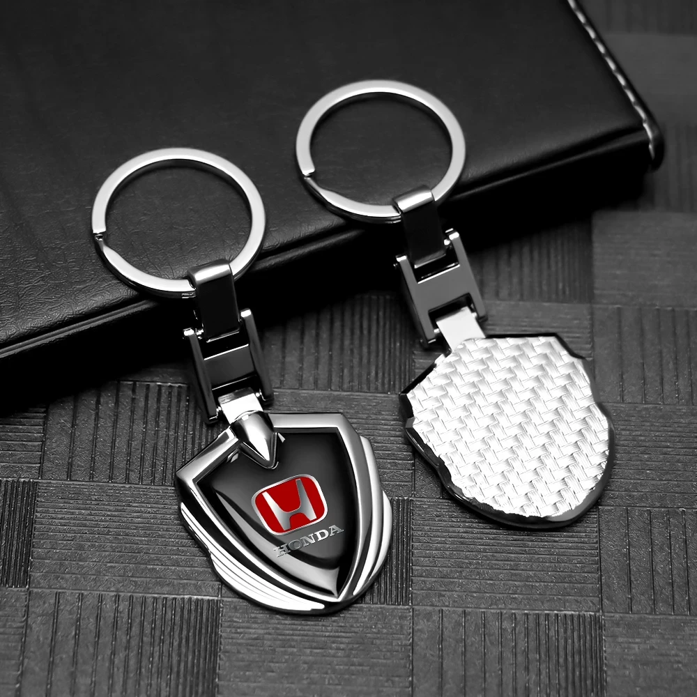 Durable 3D Metal Car Logo Key Ring, Sporty Keychain for Honda Odyssey Pilot CR-V HR-V Spirior