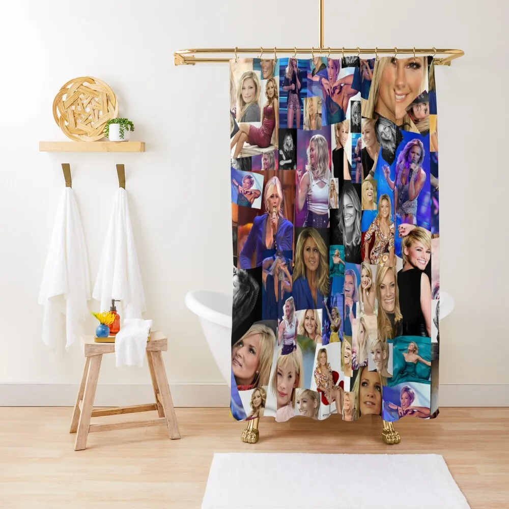 

Helene Fischer Abstract Collage Shower Curtain Luxury Bathroom Shower Set Waterproof Fabric Shower Curtain