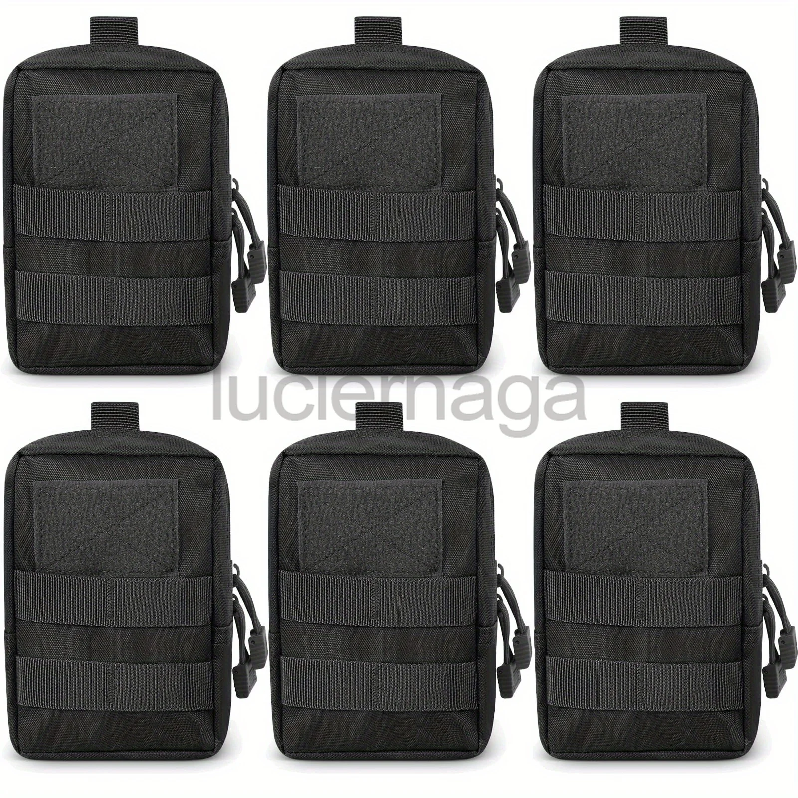 LUC 6pcs/set 1000D Nylon Waist Pouch Multifunctional Outdoor Tactical Waist Pack EDC Molle Tool Zipper Accessory Belt Pouch Bag