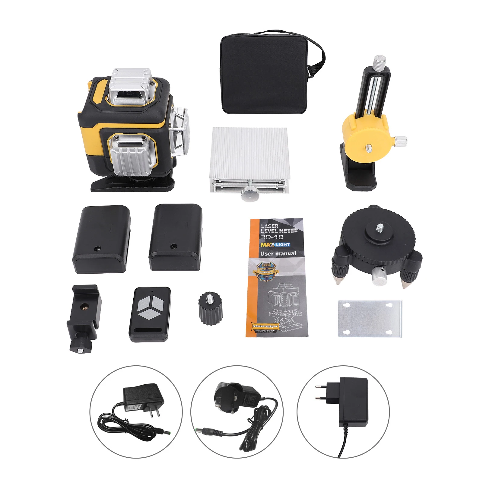 16 خطوط مستوى الليزر 3 ° آلة التسوية الذاتية 4D الخط المتقاطع الأخضر أداة تسوية بطارية الليثيوم القابلة لإعادة الشحن #2