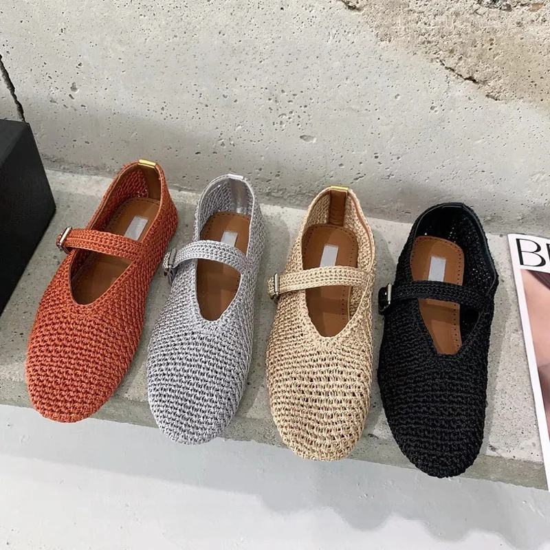 mary-jane-flat-bot-ballet-oes-breathable-woven-hollow-out-strap-women's-flats-linen-slip-on-casual-faion-footwear