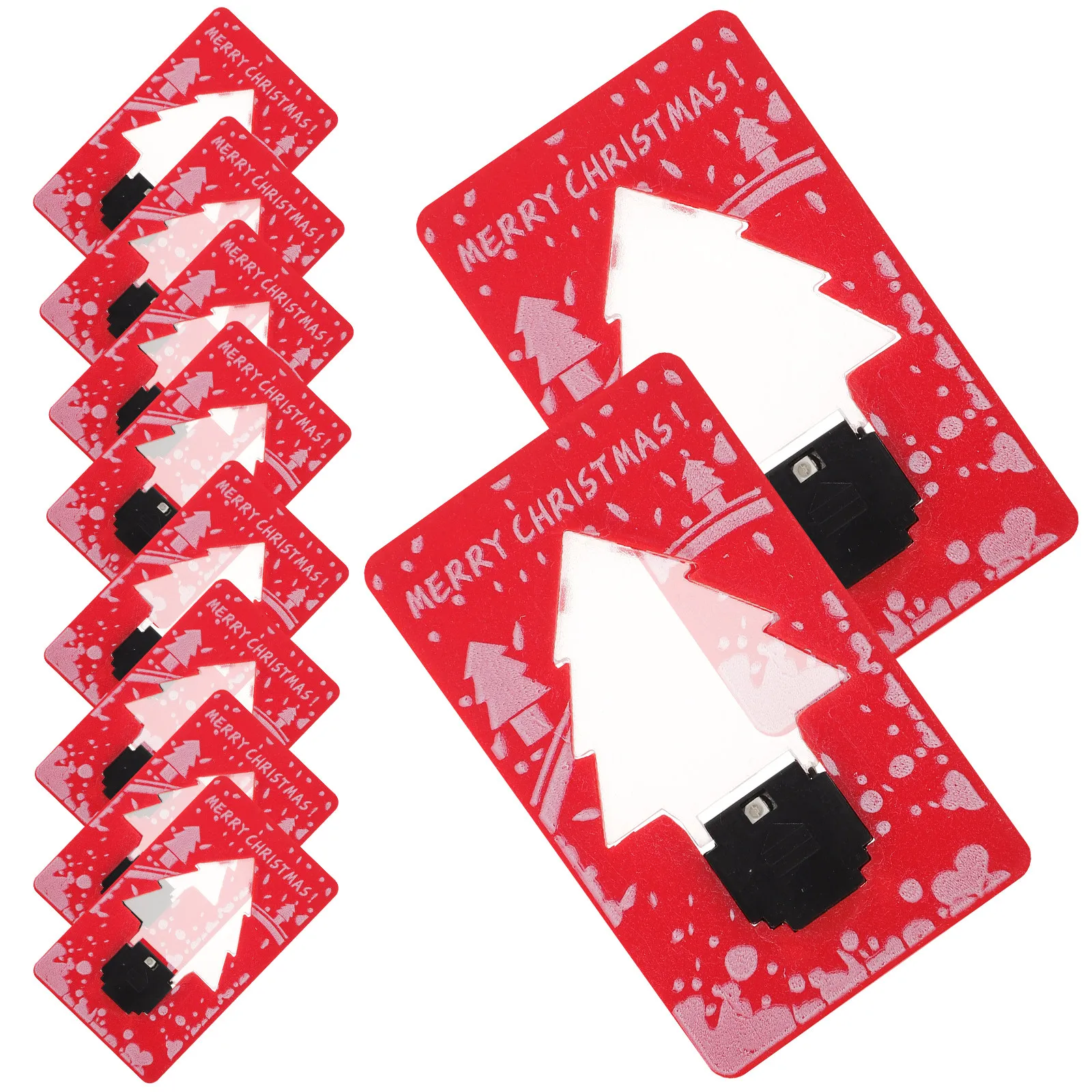 

10 шт. миниатюрных портативных светодиодных светильников в форме рождественской елки для сумок, кошельков, подарков, кредитных карт