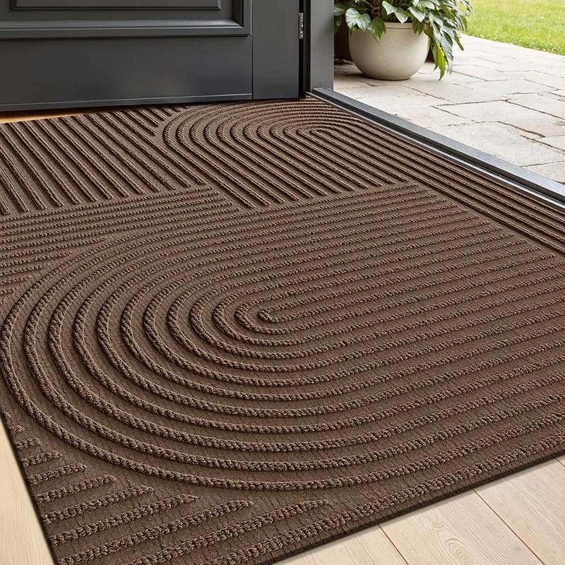 Geometric Home Anti-Slip Entry Floor Mat Simple Easy To Clean Mud Scraping Foot Pad Anti-Dirty and Wear-Resistant Outdoor Carpet