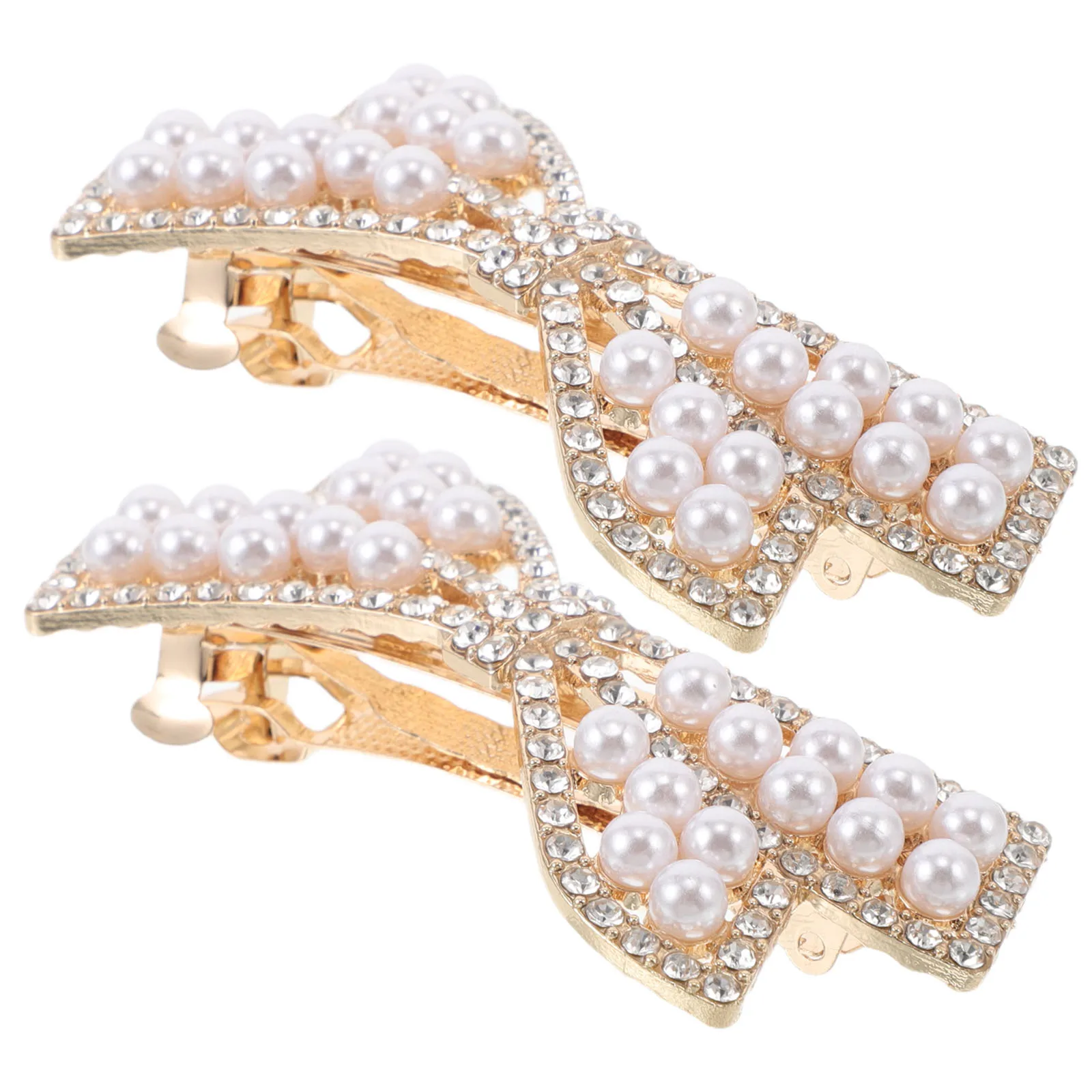 

2 Pcs Irregular Hairpin Crystal Bridesmaid Clip Branch Pins French Barrette Headgear Barrettes Clips