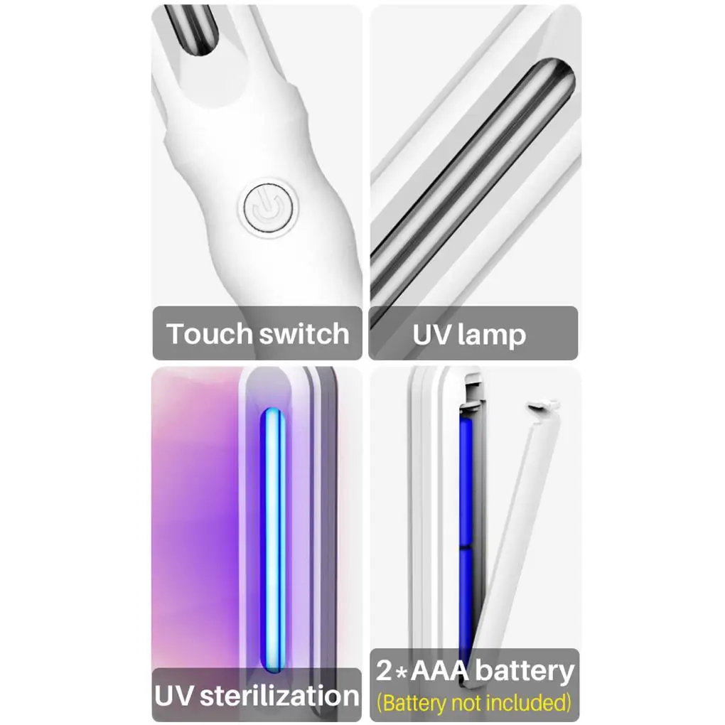 Handheld Household UVC Lamp Portable UV Travel Wand Ultraviolet Light Stick Bar