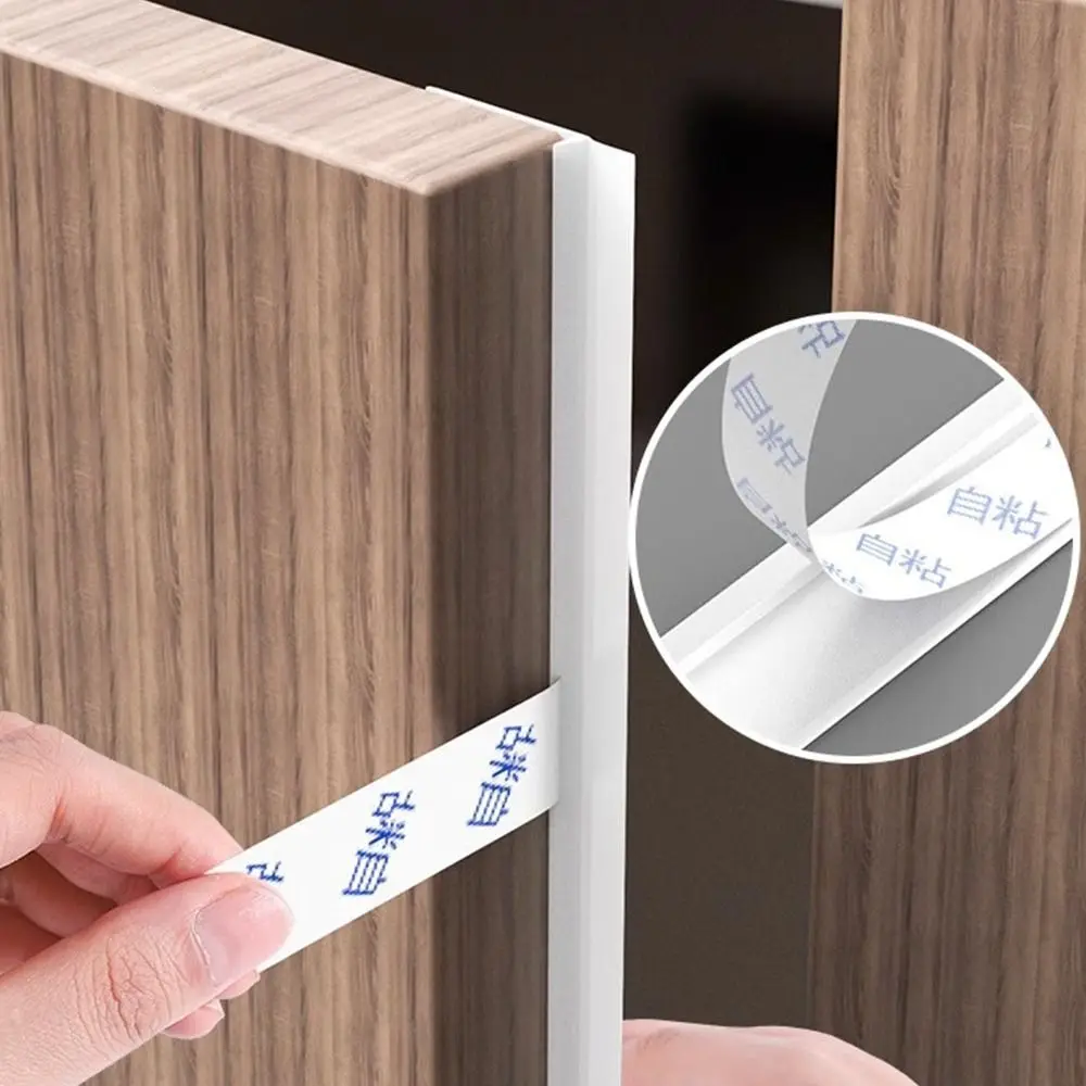 2.4M/2.8M Cabinet Door Strip Self-Adhesive T Shape Wardrobe Door Dust-proof Strip Insect-proof Silicone Blackout Strip Door Gap