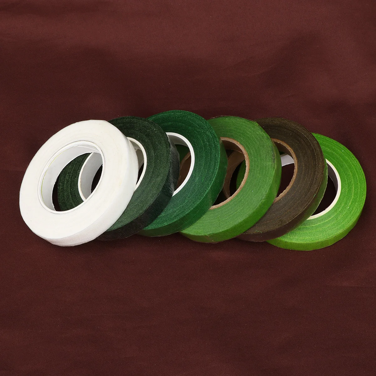 6 لفات من شريط الزهور الخضراء سهل الاستخدام شريط تشكيلة الزهور لأكاديل القصاصات ذاتية الصنع وأشرطة ملونة لتزيين العطلات #3